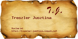 Treszler Jusztina névjegykártya
